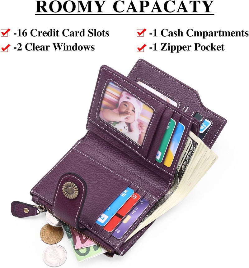 FALAN MULE Small Wallet for Women Leather Bifold Compact Small Womens Wallet with RFID Blocking - Image 2